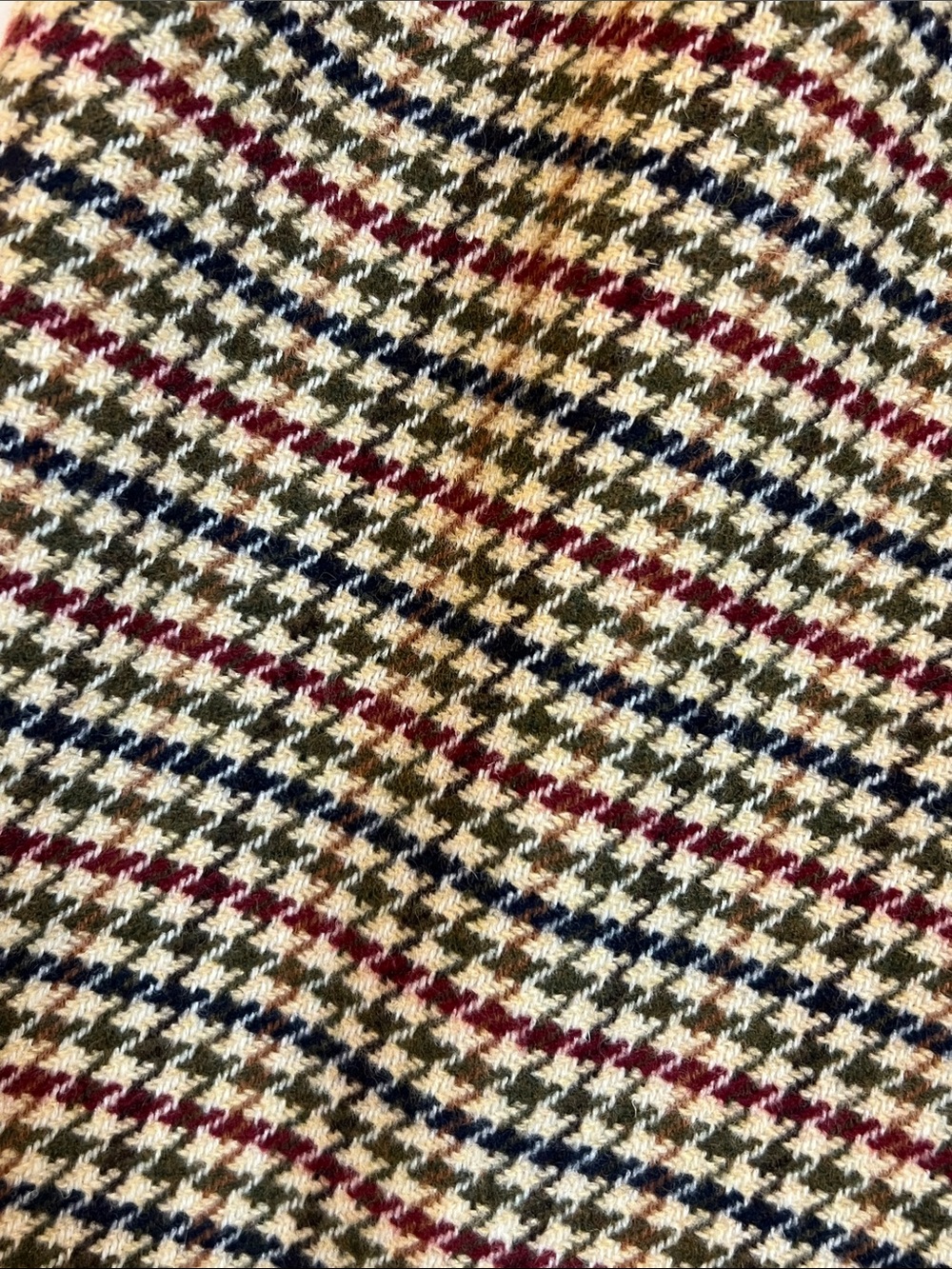 Talbots Houndstooth Plaid Button Front Wool Blend Skirt Size 12 Lined Classic - Picture 7 of 15
